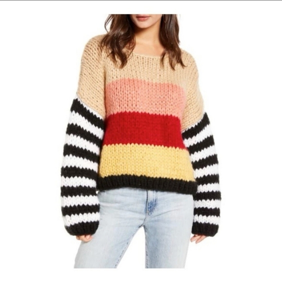 Blank NYC Sweaters - SOLD!! Blank NYC Sweetheart Color Block Sweater Size S